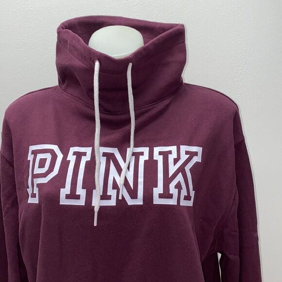 🔥VICTORIA SECRET PINK SWEATER LOGO BURGUNDY WOMENS GIRLS sz xs(fit a small )New - Picture 6 of 6